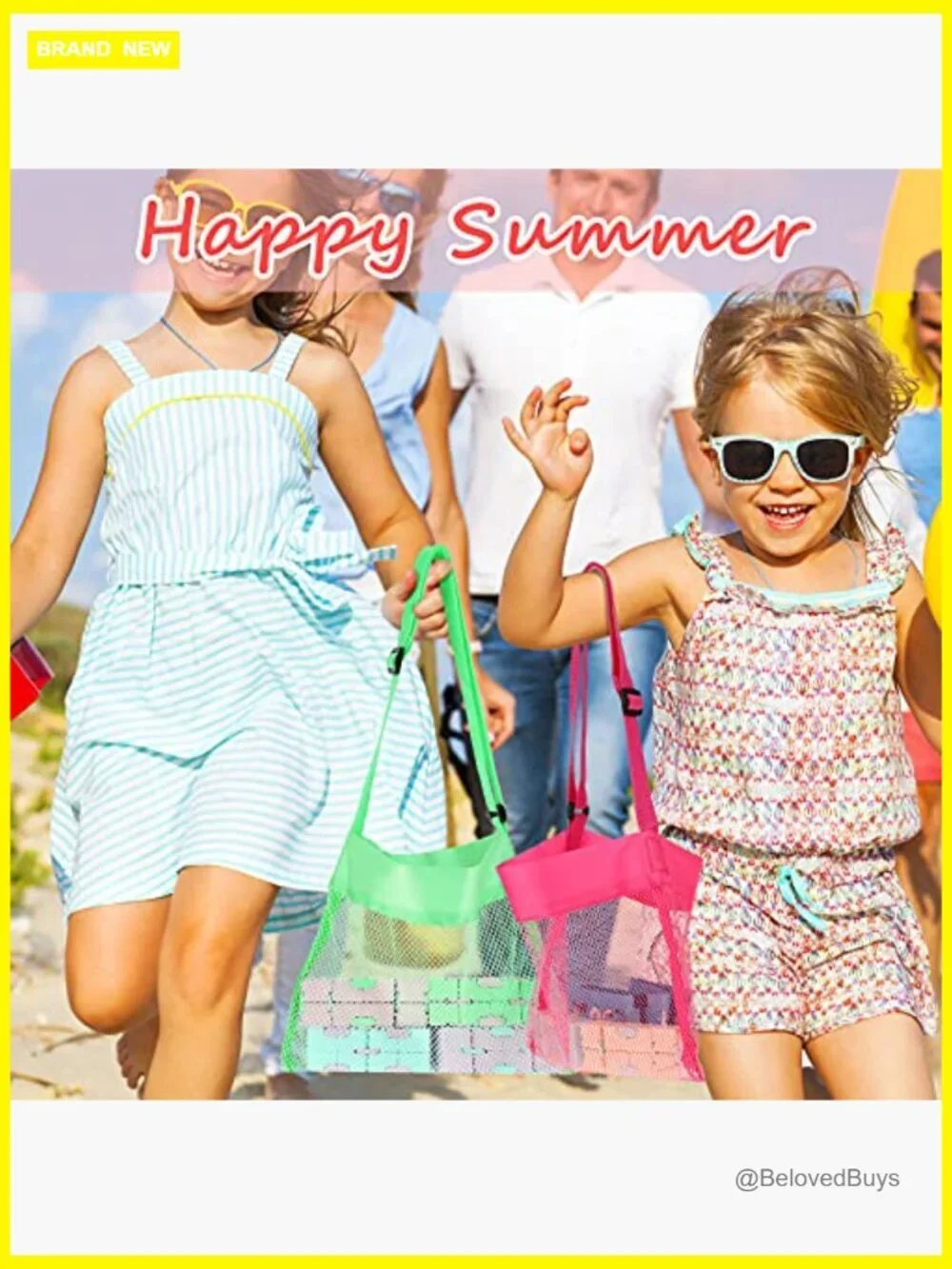15 Pack Mesh Beach Tote Bags for Toys Seashell Collection